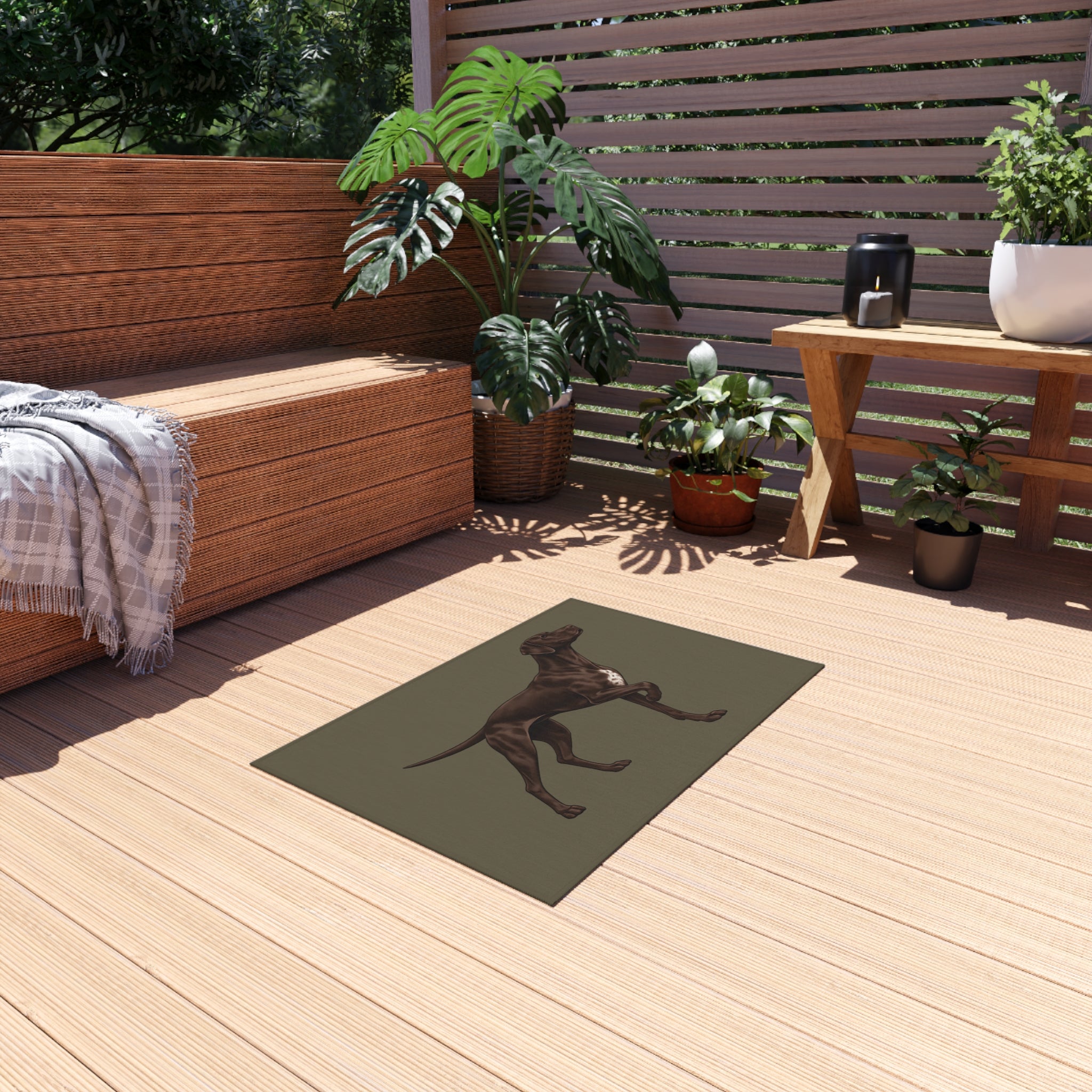 French Pointer Dog Outdoor Rug — Durable Patio Doormat for Dog Lovers