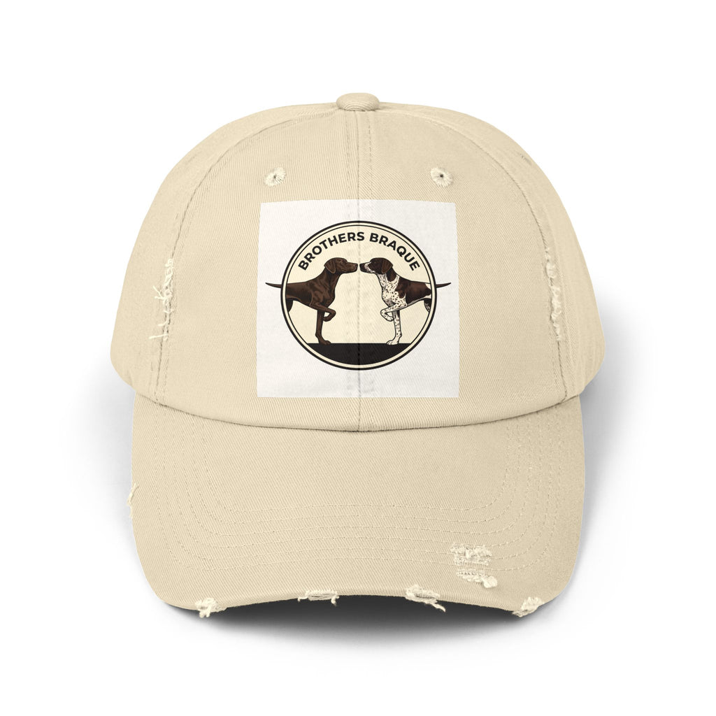 Distressed Baseball Cap with Brothers Braque Dog Patch