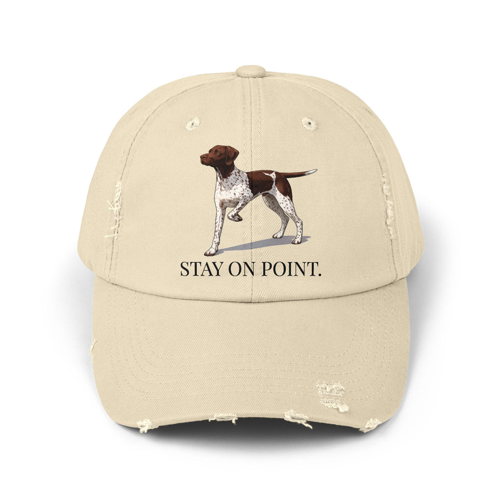 GSP Dog Distressed Cap - "Stay On Point" Embroidered Hat