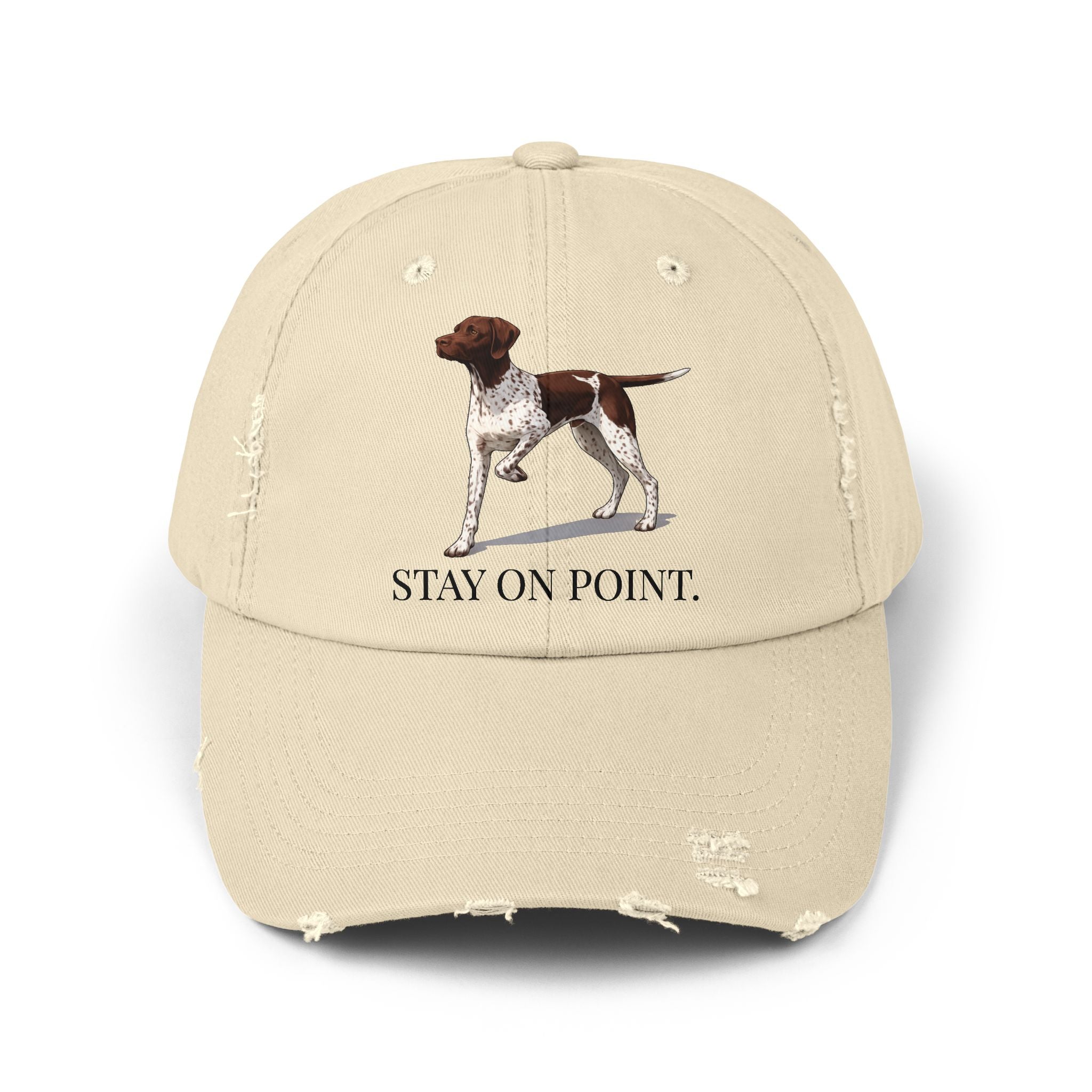 GSP Dog Distressed Cap - "Stay On Point" Embroidered Hat
