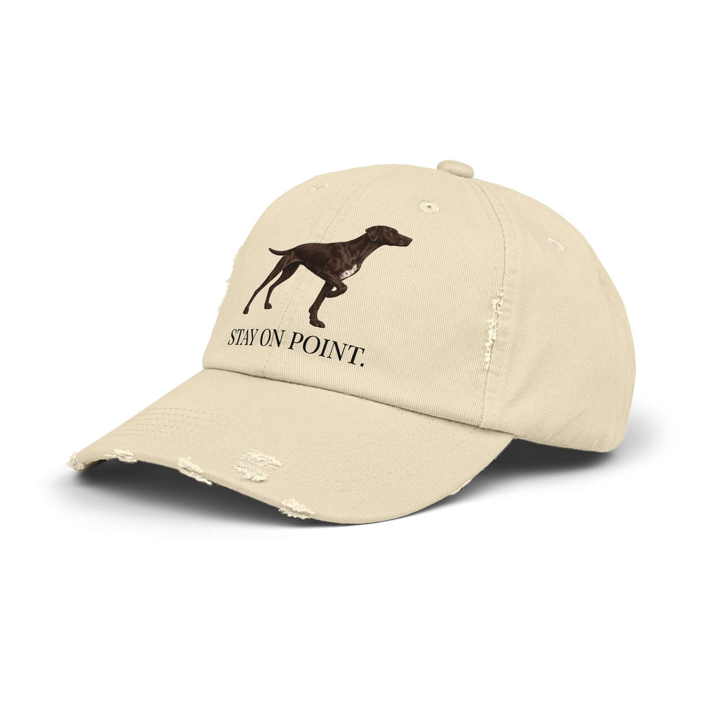 French Pointer Distressed Hat — "Stay On Point" Baseball Cap