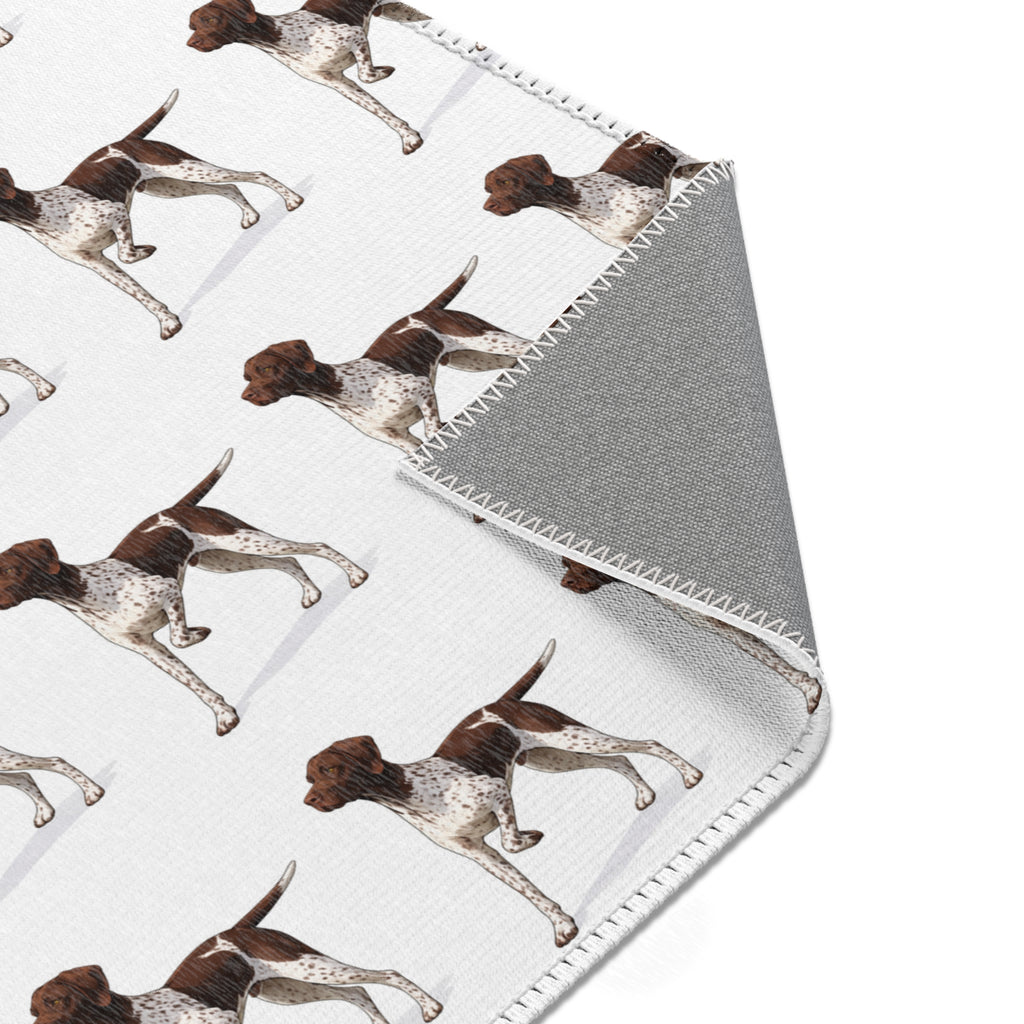 German Shorthaired Pointer Pattern Area Rug — Repeating Dog Print Floor Mat
