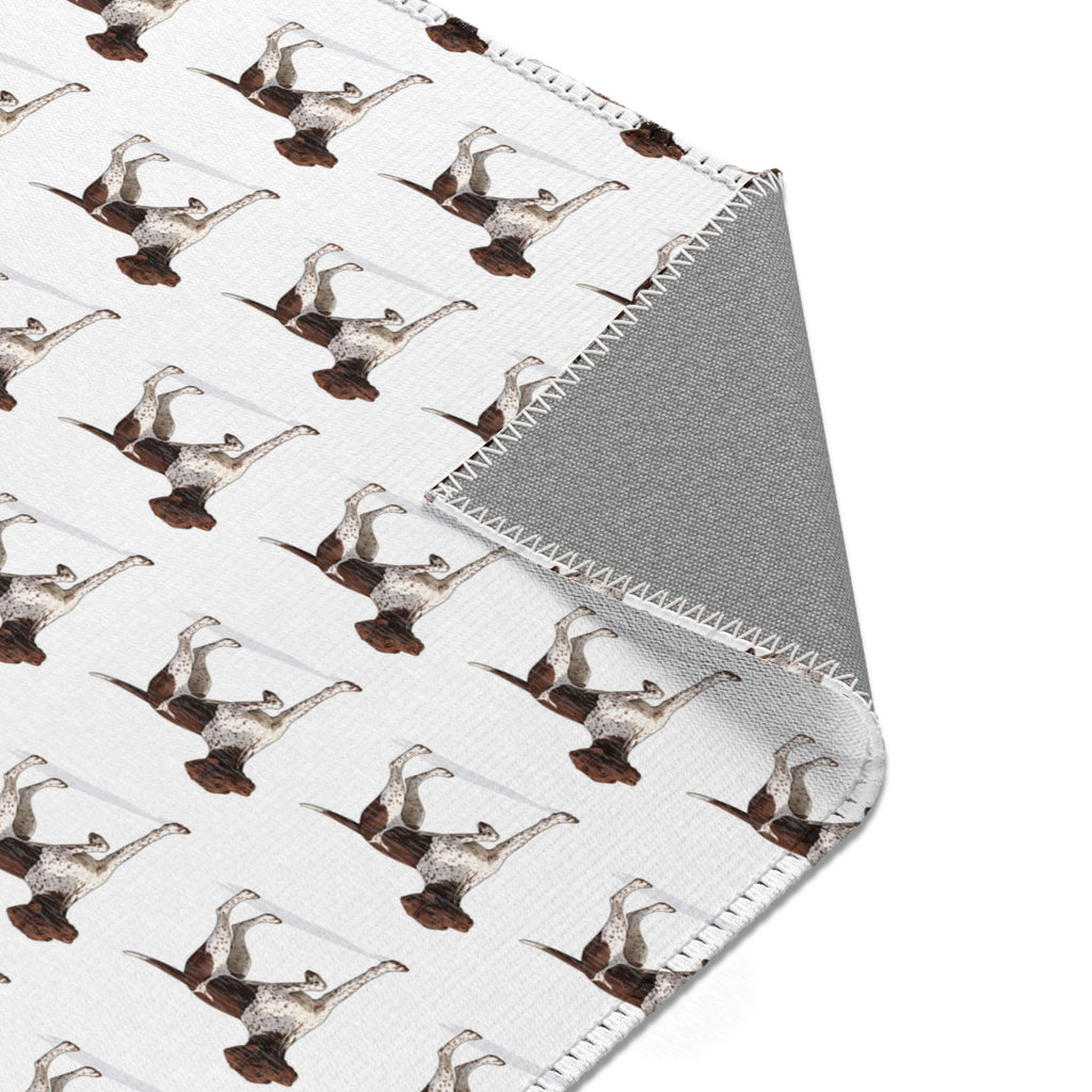 German Shorthaired Pointer Pattern Area Rug — Repeating Dog Print Floor Mat