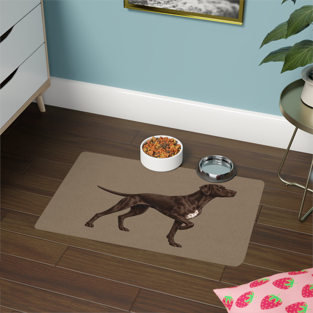 French Pointer Dog Food Mat — Non-Slip Pet Feeding Mat (12x18)