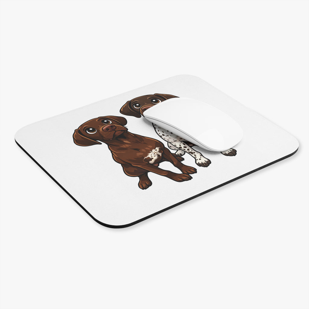 Pointer Pair Illustration Mouse Pad — Cute Hunting Dog Desk Mat