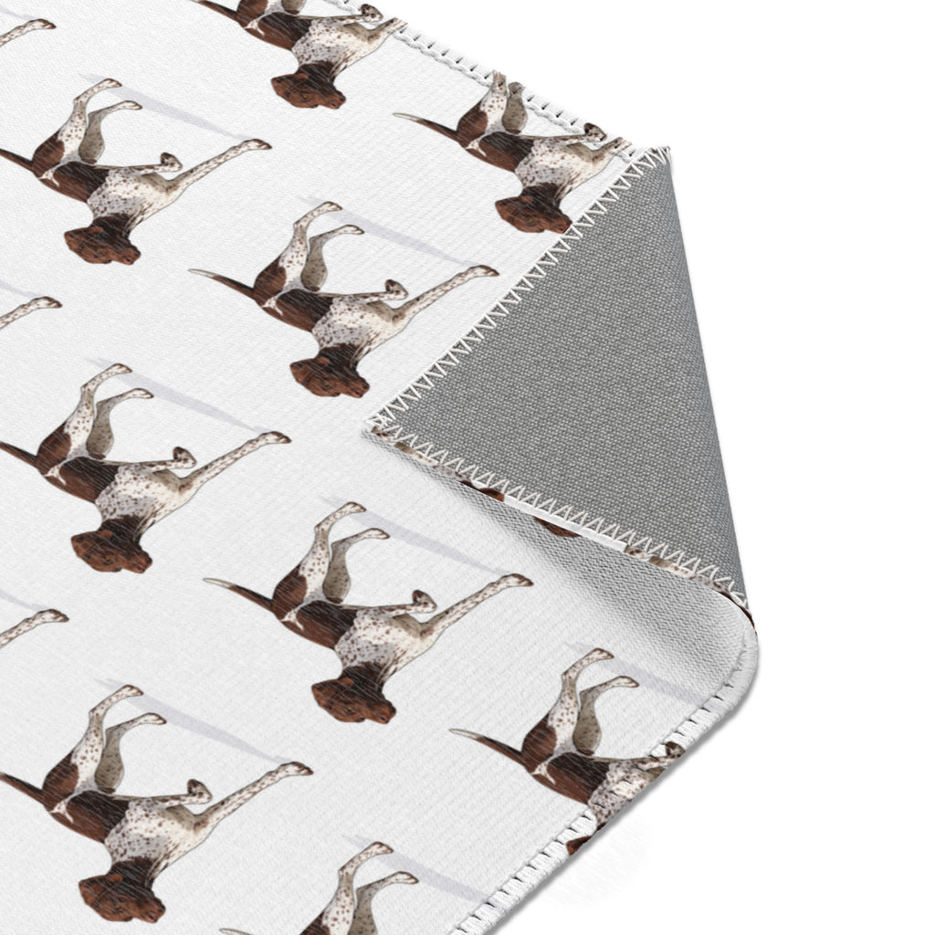 German Shorthaired Pointer Pattern Area Rug — Repeating Dog Print Floor Mat