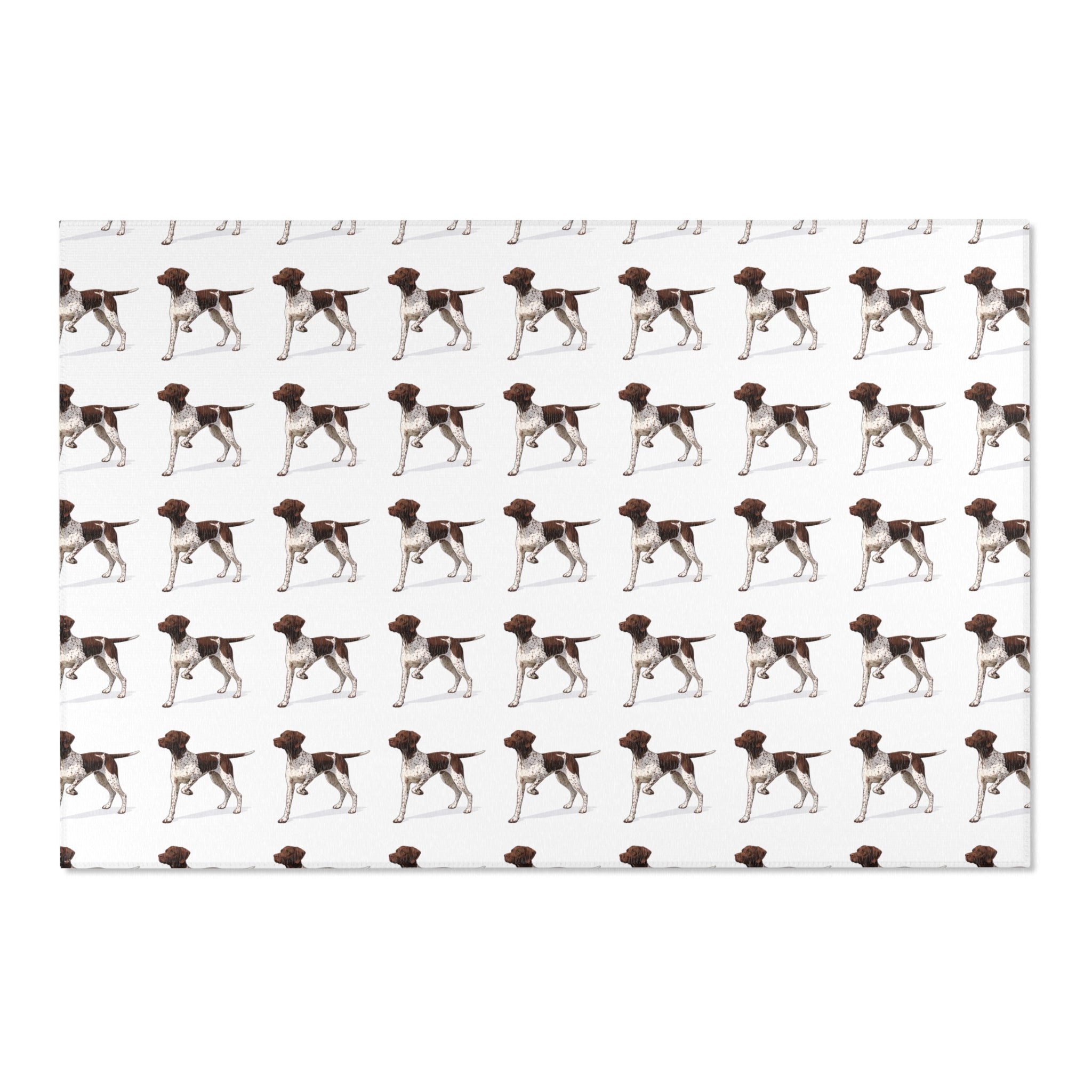German Shorthaired Pointer Pattern Area Rug — Repeating Dog Print Floor Mat