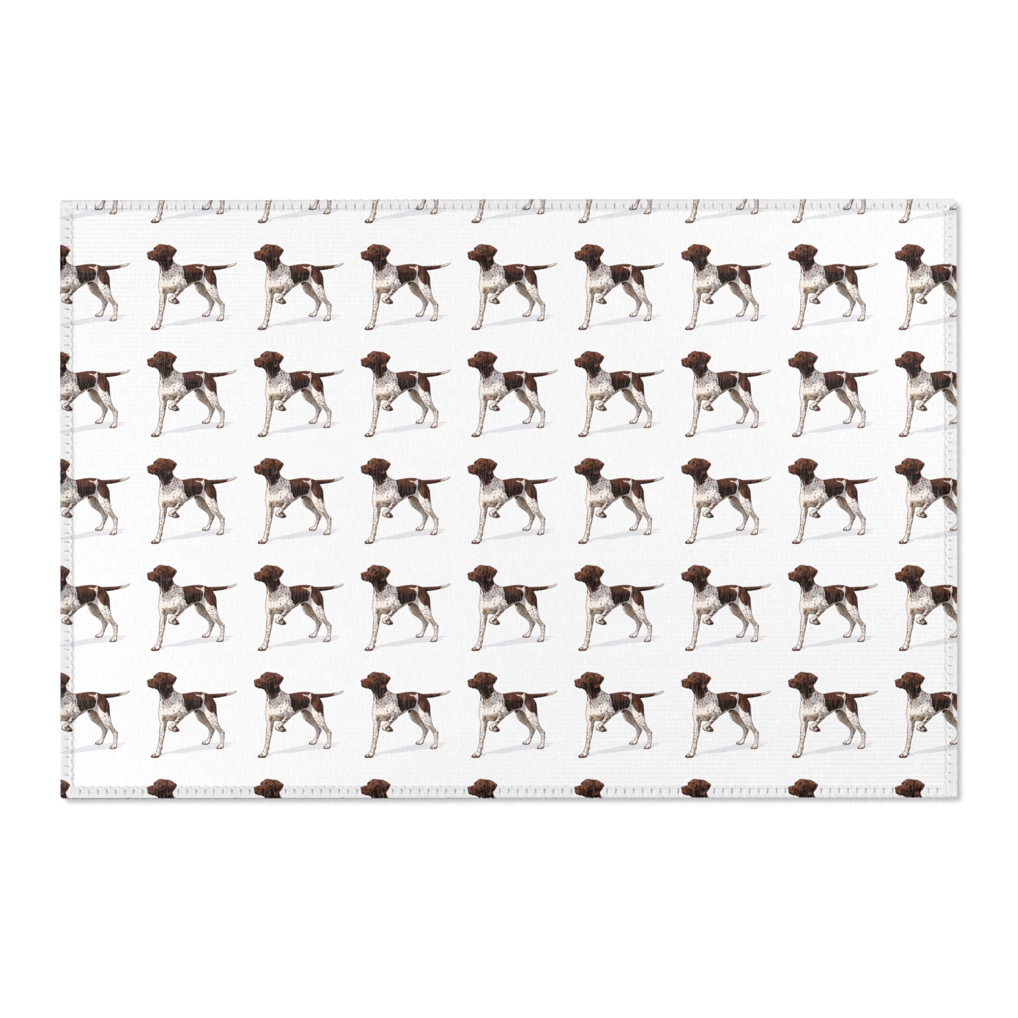 German Shorthaired Pointer Pattern Area Rug — Repeating Dog Print Floor Mat