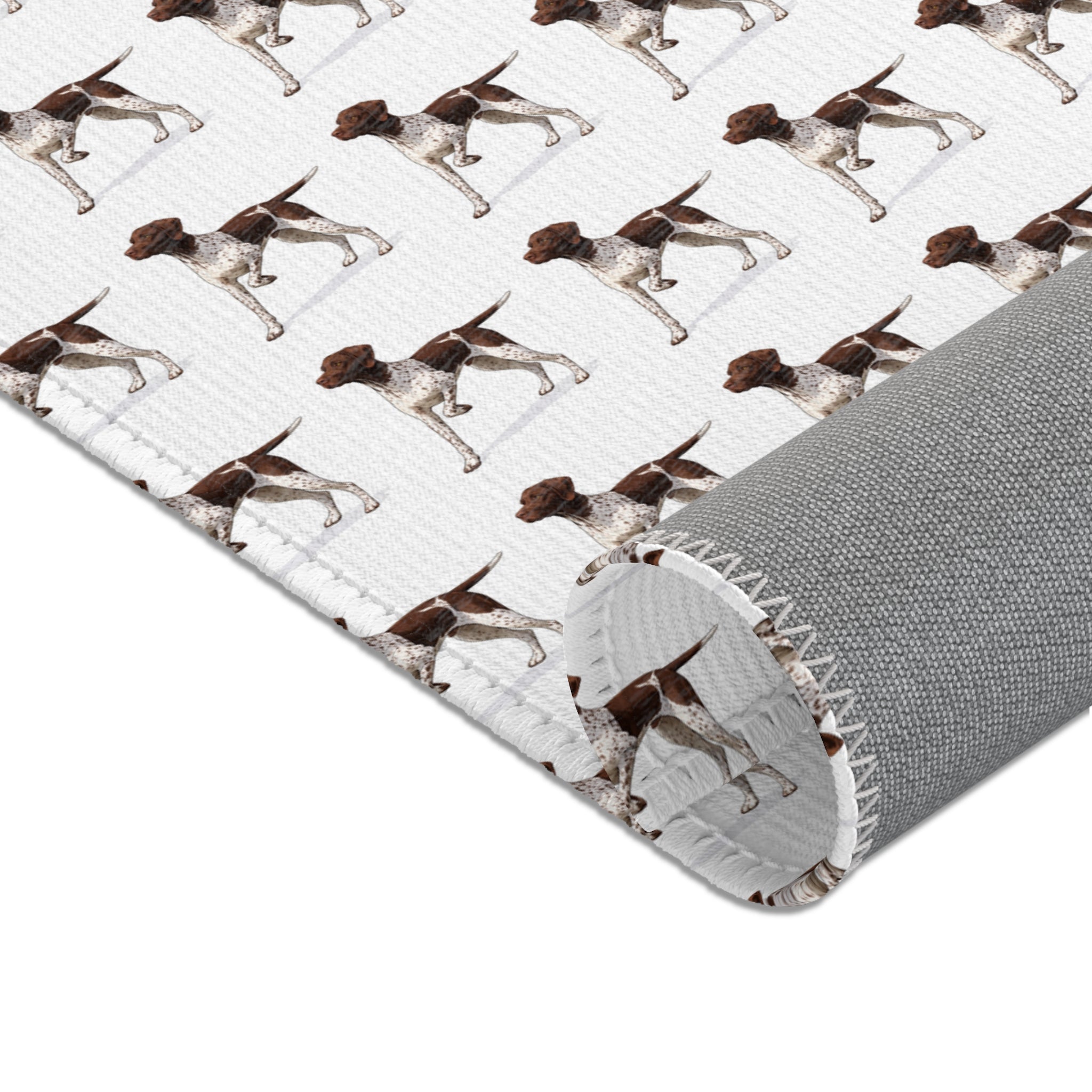 German Shorthaired Pointer Pattern Area Rug — Repeating Dog Print Floor Mat