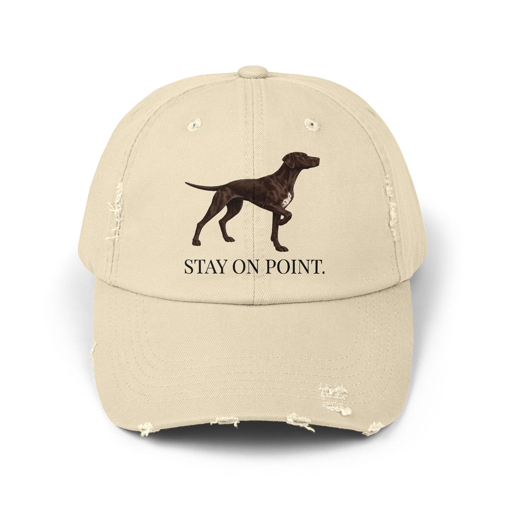 French Pointer Distressed Hat — "Stay On Point" Baseball Cap
