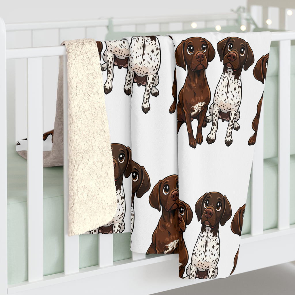 Pointer Pups Pattern Sherpa Blanket — Cozy Dog Lover Throw