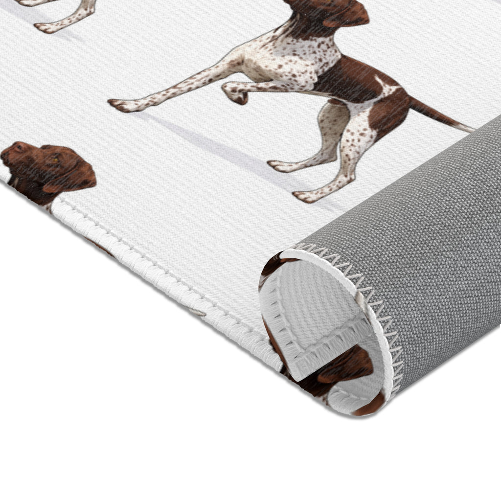 German Shorthaired Pointer Pattern Area Rug — Repeating Dog Print Floor Mat