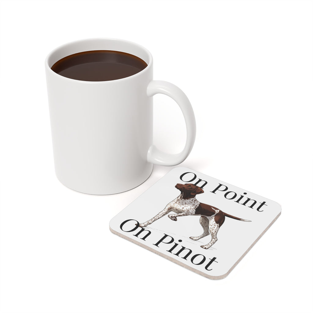 On Point On Pinot Dog Coaster — Cork Back Drink Coaster