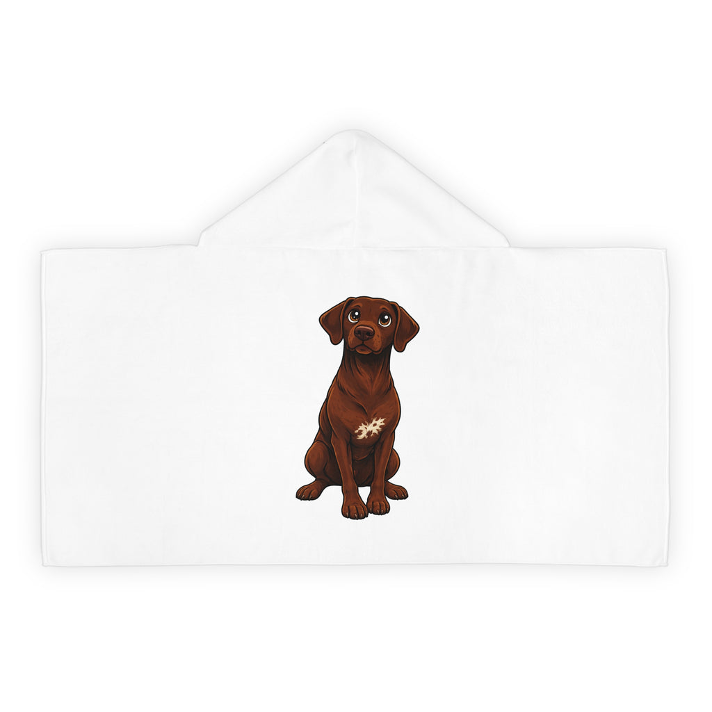 Dog Hooded Towel with Cute Braque Francais Illustration