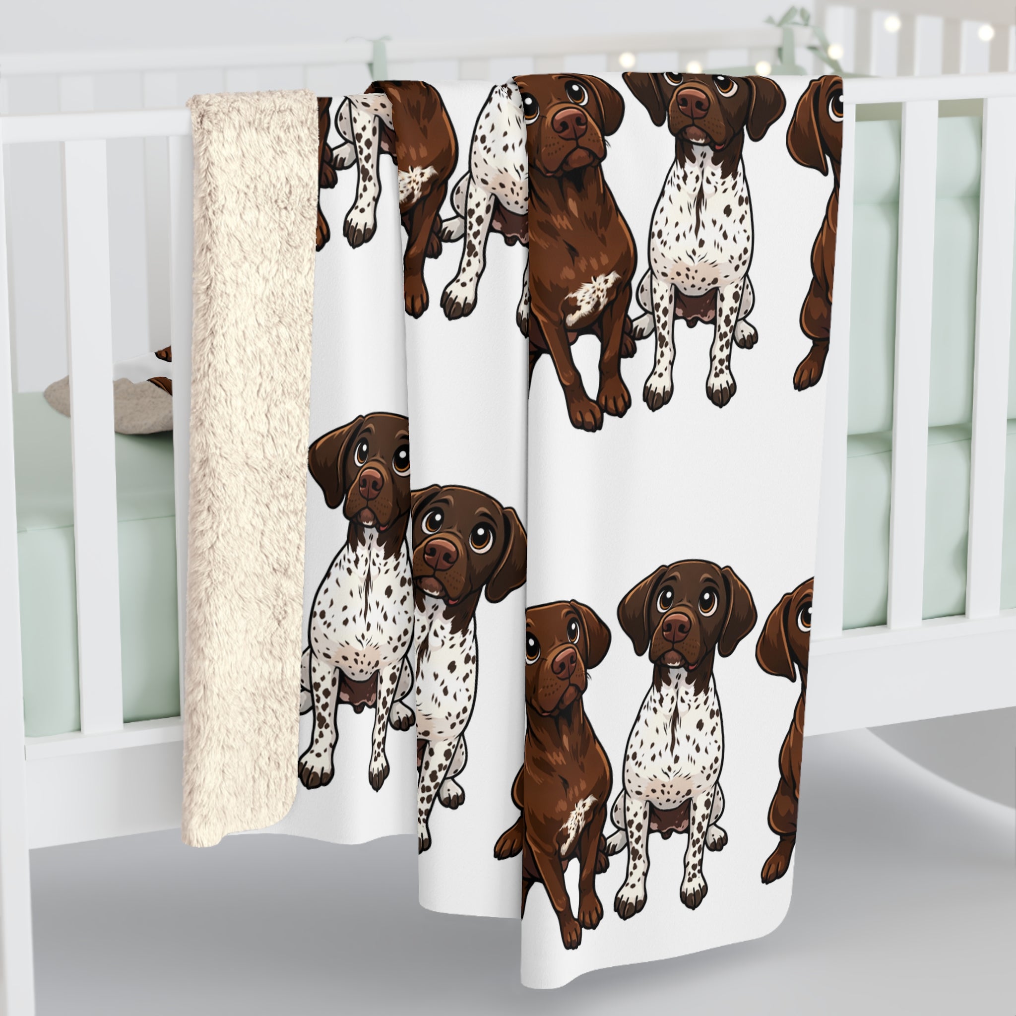 Pointer Pups Pattern Sherpa Blanket — Cozy Dog Lover Throw