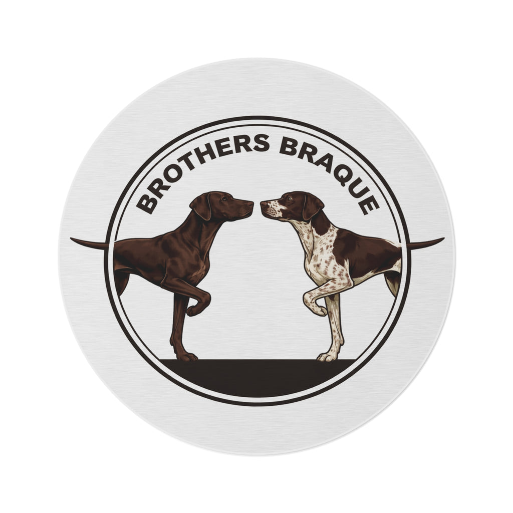Round Rug - 'Brothers Braque' French Pointer Decorative Floor Mat