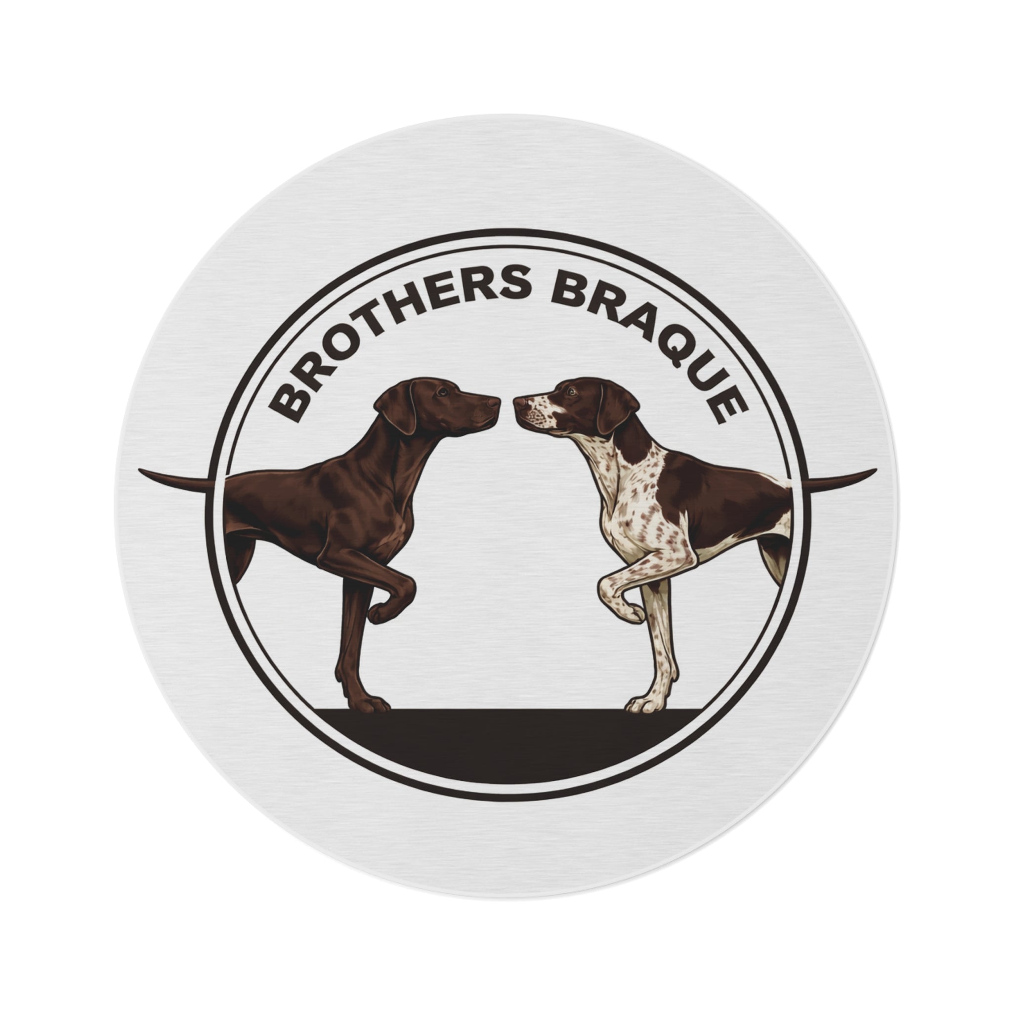 Round Rug - 'Brothers Braque' French Pointer Decorative Floor Mat