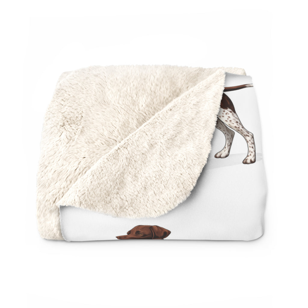 German Shorthaired Pointer Sherpa Blanket — Cozy Dog Print Throw for Pet Lovers