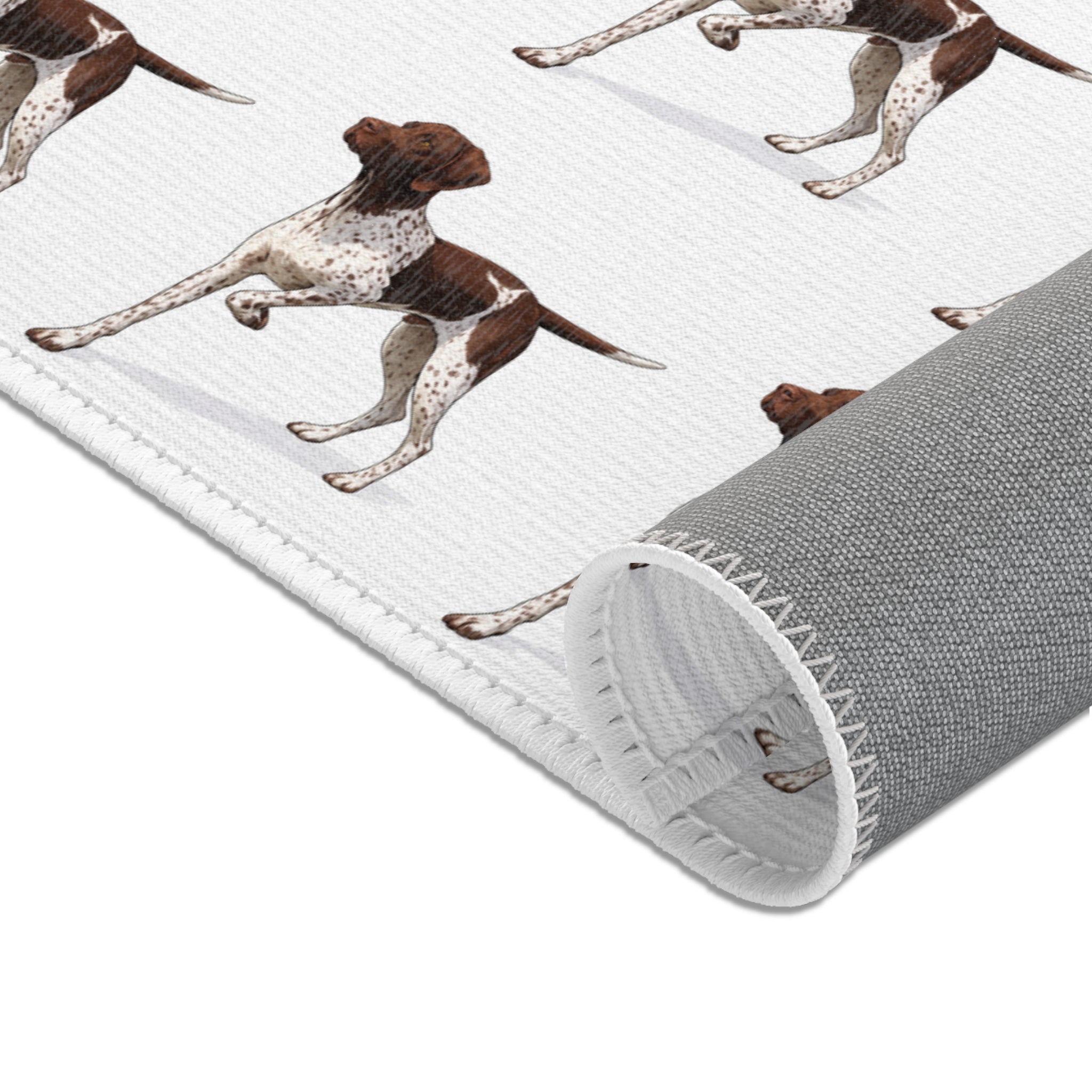 German Shorthaired Pointer Pattern Area Rug — Repeating Dog Print Floor Mat