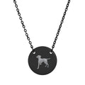 Engraved Pointer Dog Silhouette Circle Necklace – Personalized Pet Pendant