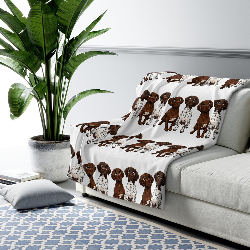 Pointer Pups Pattern Sherpa Blanket — Cozy Dog Lover Throw