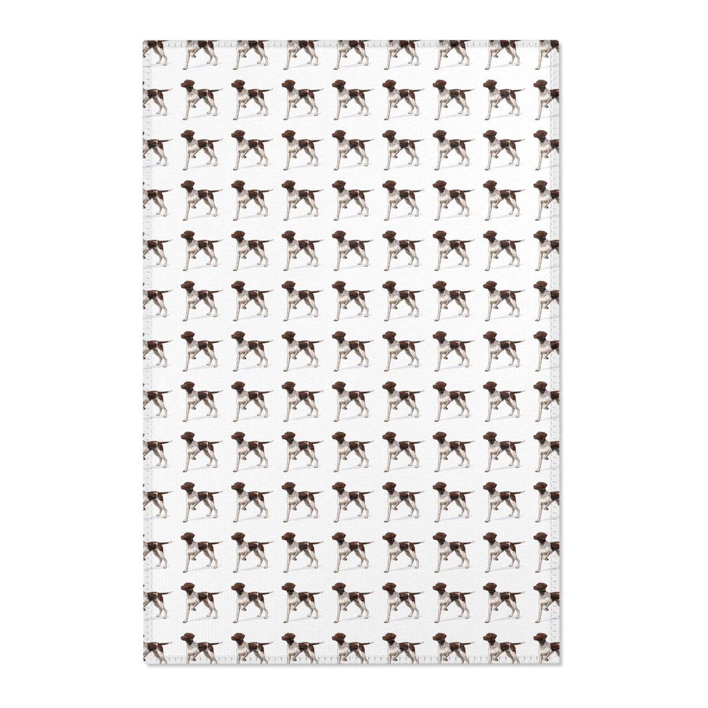 German Shorthaired Pointer Pattern Area Rug — Repeating Dog Print Floor Mat