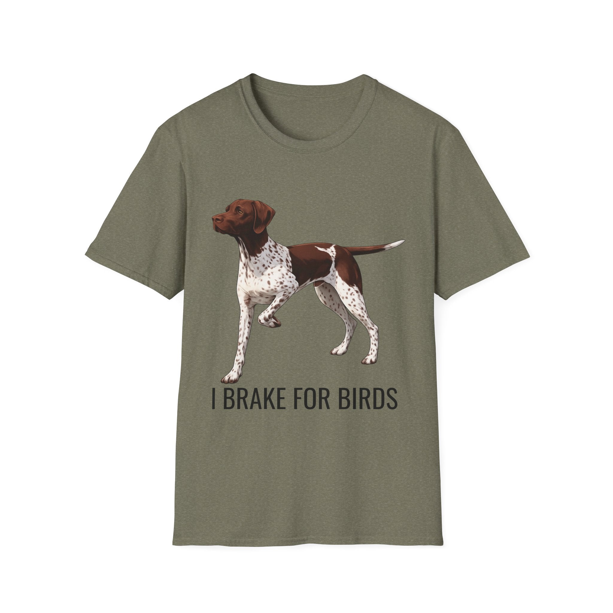German Shorthaired Pointer T-Shirt — "I Brake for Birds" Dog Lover Tee