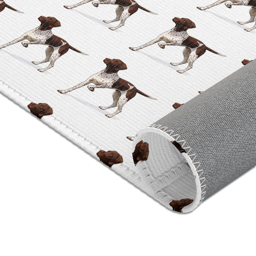German Shorthaired Pointer Pattern Area Rug — Repeating Dog Print Floor Mat