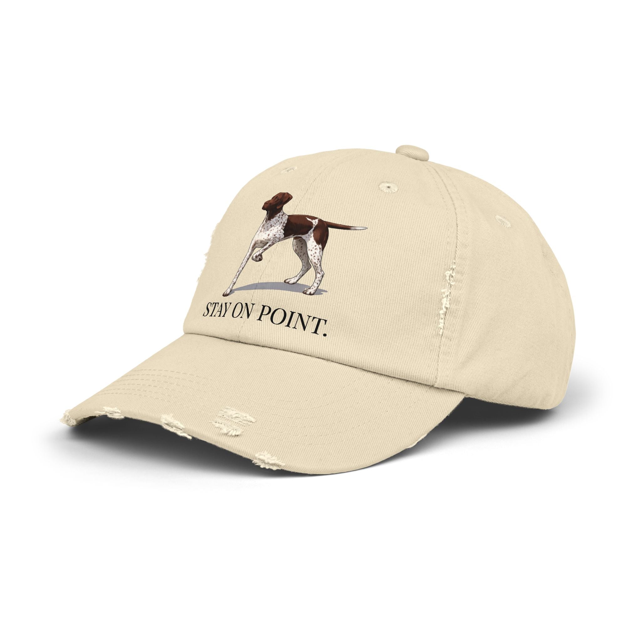 GSP Dog Distressed Cap - "Stay On Point" Embroidered Hat