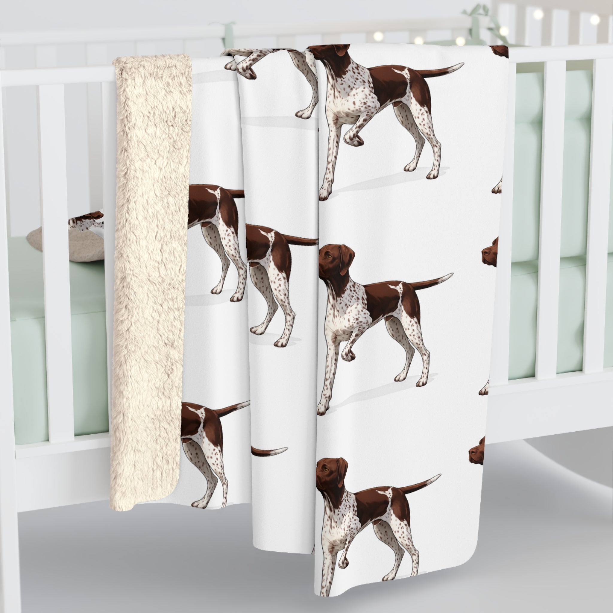 German Shorthaired Pointer Sherpa Blanket — Cozy Dog Print Throw for Pet Lovers
