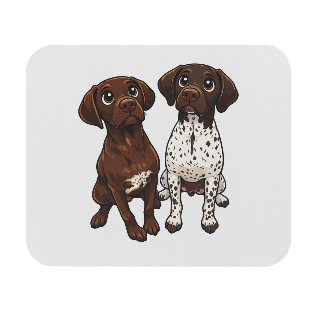 Pointer Pair Illustration Mouse Pad — Cute Hunting Dog Desk Mat
