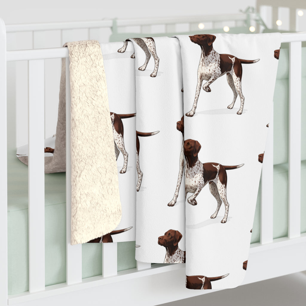 German Shorthaired Pointer Sherpa Blanket — Cozy Dog Print Throw for Pet Lovers