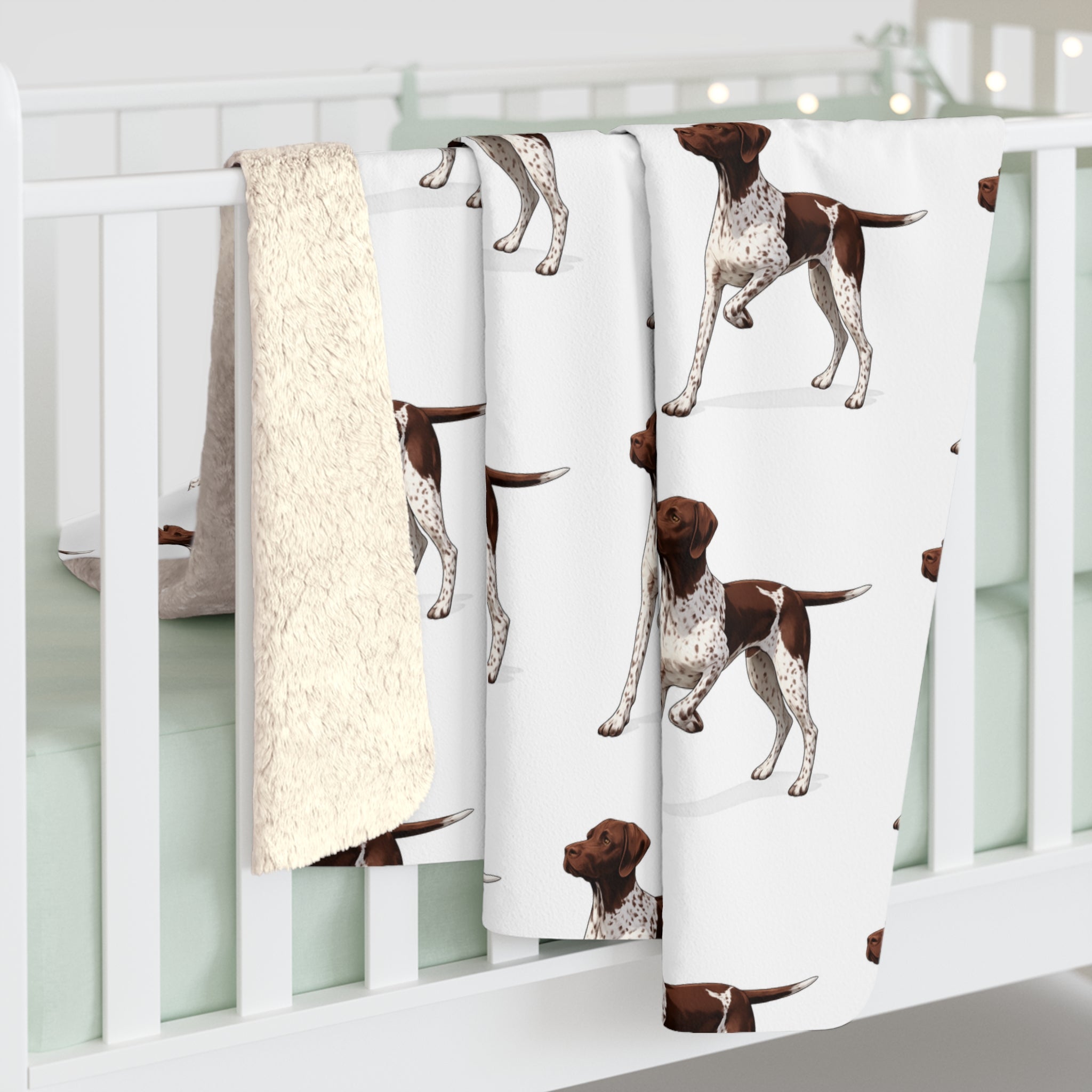 German Shorthaired Pointer Sherpa Blanket — Cozy Dog Print Throw for Pet Lovers