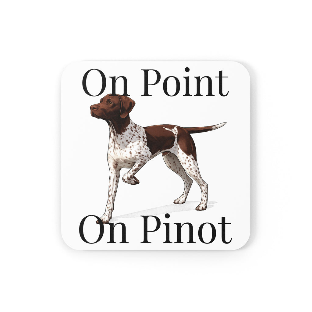On Point On Pinot Dog Coaster — Cork Back Drink Coaster