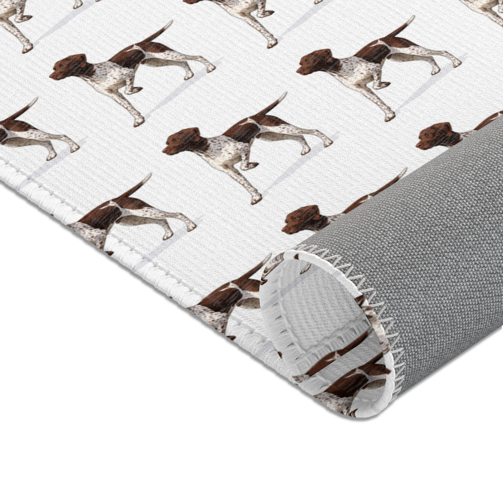 German Shorthaired Pointer Pattern Area Rug — Repeating Dog Print Floor Mat