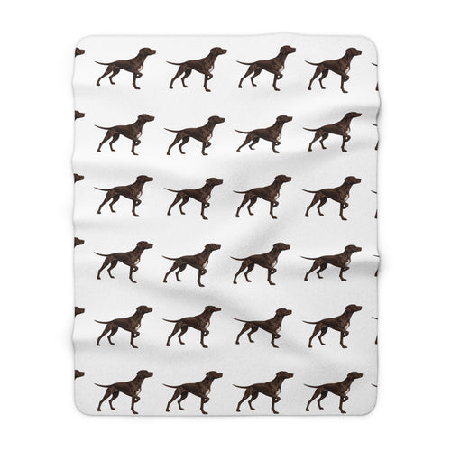 Braque Francais Pattern Sherpa Blanket — Soft Fleece Dog Throw for Pet Lovers, Cozy Gift