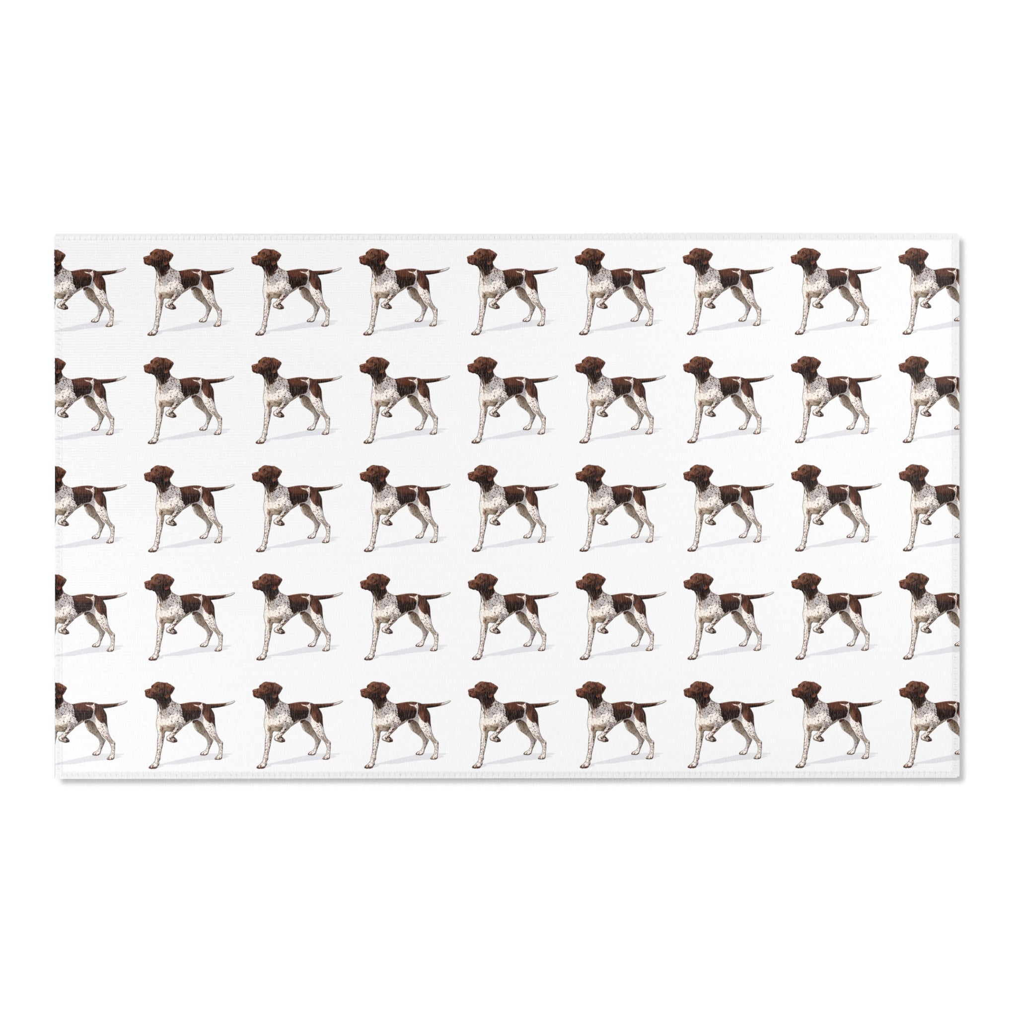 German Shorthaired Pointer Pattern Area Rug — Repeating Dog Print Floor Mat