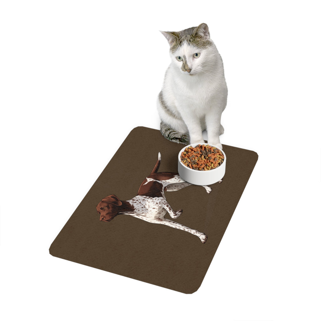 German Shorthaired Pointer Pet Food Mat — Non-Slip Dog Bowl Placemat (12x18)
