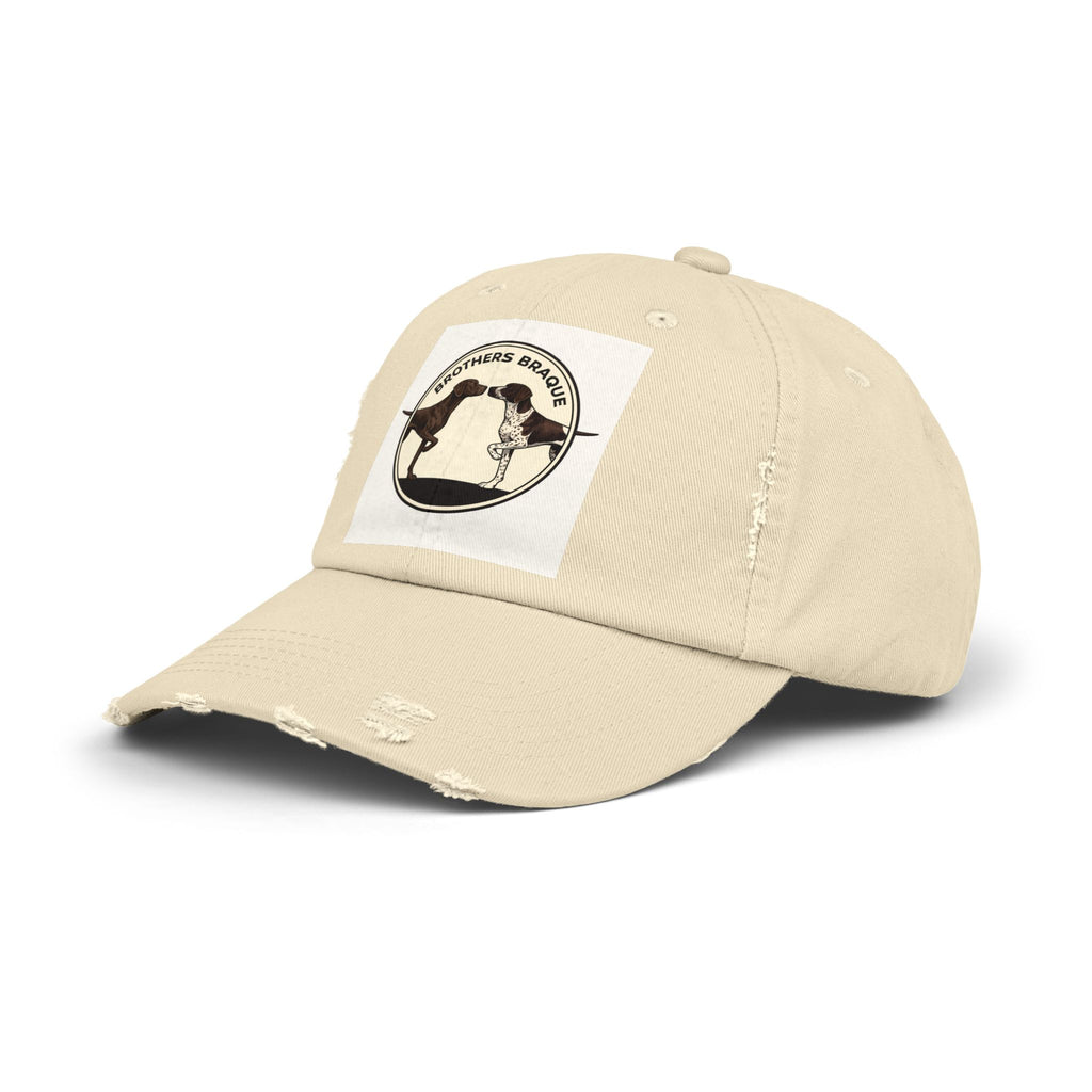 Distressed Baseball Cap with Brothers Braque Dog Patch