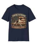 Pointing For Freedom American Flag Dog T‑Shirt